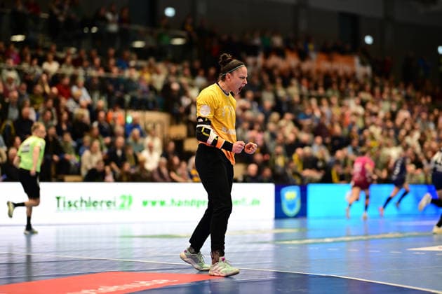 Handball I Frauen I Saison 2025-2026 I 18. HBF I 1. Spieltag I Buxtehuder SV - TuS Metzingen I 21.02.2026 Jubel, Begeisterung, Enthusiasmus, Euphorie, Freude, Glücksgefühl, Heiterkeit bei: Sara Suba (77, TuS Metzingen) Buxtehude Halle Nord Niedersachsen Deutschland Copyright: xLobeca FelixxSchlikisx