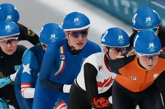 Francesca Lollobrigida from Italy during Women™s Speed skating, Eisschnelllauf mass start at the 2026 Winter Olympics, Milan, Italy, Saturday , Feb. 21, 2026. (Gian Mattia D Alberto LaPresse)  Copyright: xGianxMattiaxD Alberto LaPressex