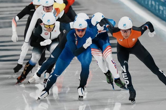 Daniele di Stefano from Italy Men™s Speed skating, Eisschnelllauf mass start at the 2026 Winter Olympics, Milan, Italy, Saturday , Feb. 21, 2026. (Gian Mattia D Alberto LaPresse)  Copyright: xGianxMattiaxD Alberto LaPressex
