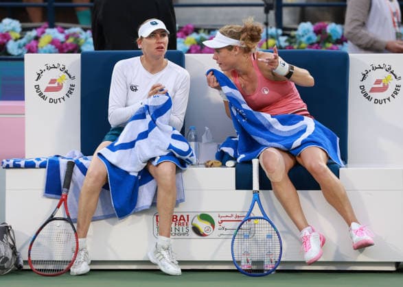 Laura Siegemund, Vera Zvonareva, Damen Doppel, Women s Doubles, Endspiel, Final, Dubai Duty Free Tennis Championships, Dubai, U.A.E. Copyright: xJuergenxHasenkopfx