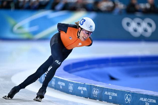Dutch speed skater Jorrit Bergsma on his way to win the final of the mass start men Speed skating, Eisschnelllauf at the Milano Cortina 2026 Olympic Winter games, Winterspiele,Spiele, Summer games on Saturday 21 February 2026 in Milan, Italy. The XXV Winter Olympics take place from 6 to 22 February 2026 in Italy. JASPERxJACOBS  x164429548x