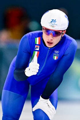 di STEFANO Daniele (ITA), during Speed skating, Eisschnelllauf Men s Mass Start, Speed Skating, at the Olympic Winter games, Winterspiele,Spiele, Summer games Milano Cortina 2026, at Milano Speed Skating Stadium, on February 21, 2026 in Milan, Italy. Noxthirdxpartyxsales  aflo_320742204