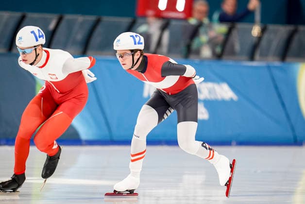 OLYMPICS - Winter Olympic Games, Olympische Spiele, Olympia, OS Milano Cortina 2026 MILAN,ITALY,21.FEB.26 - OLYMPICS, Speed skating, Eisschnelllauf - Winter Olympic Games Milano Cortina 2026, mass start, semifinal, men. Image shows Alexander Farthofer (AUT).  GEPAxpictures xRanjithxKumar