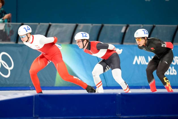 OLYMPICS - Winter Olympic Games, Olympische Spiele, Olympia, OS Milano Cortina 2026 MILAN,ITALY,21.FEB.26 - OLYMPICS, Speed skating, Eisschnelllauf - Winter Olympic Games Milano Cortina 2026, mass start, semifinal, men. Image shows Alexander Farthofer (AUT).  GEPAxpictures xRanjithxKumar