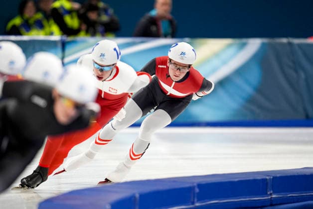 OLYMPICS - Winter Olympic Games, Olympische Spiele, Olympia, OS Milano Cortina 2026 MILAN,ITALY,21.FEB.26 - OLYMPICS, Speed skating, Eisschnelllauf - Winter Olympic Games Milano Cortina 2026, mass start, semifinal, men. Image shows Alexander Farthofer (AUT).  GEPAxpictures xRanjithxKumar