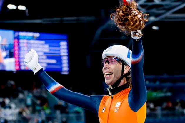 winner Jorrit Bergsma of the Netherlands celebrates after Men s Mass Start Final, Milano Cortina 2026 Winter Olympics: Day 15, Speed skating, Eisschnelllauf - Milano Cortina 2026 Winter Olympics: Day 15, Milano Speed Skating Stadium, February 21, 2026, Milan, Italy.