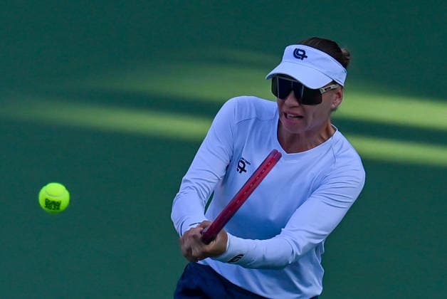 2026 Dubai Duty Free Tennis Championships DUBAI, UAE - FEBRUARY 21: German tennis player Laura Siegemund and Russian tennis player Vera Zvonareva compete against Canadian tennis player Gabriela Dabrowski and Brazilian tennis player Luisa Stefani in the women’s doubles final of the Dubai Duty Free Tennis Championships at the Dubai Duty Free Tennis Stadium in Dubai, United Arab Emirates, on February 21, 2026. Waleed Zein Anadolu Dubai United Arab Emirates. Editorial use only. Please get in touch for any other usage.  Copyright: x2026xAnadoluxWaleedxZeinx