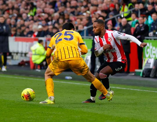 Brentford v Brighton and Hove Albion, London, UK - 21 Feb 2026 Rico Lewis of Brentford during the Premier League match between Brentford and Brighton and Hove Albion at Gtech Community Stadium, London on 21 February 2026 ( London Gtech Community Stadium London England Copyright: xTomxCusden PPAUKx PPA-250167