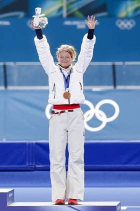 MILAN , 21-02-2026 , Milano Speed skating, Eisschnelllauf Stadium , Olympic Winter games, Winterspiele,Spiele, Summer games 2026 - Speed Skating mass start final ladies, Picture shows Mia Manganello bronze medal Olympic Winter Games 2026 - Speed Skating mass start  x201787755x Copyright: