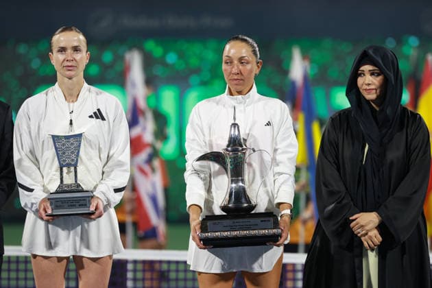 Sheikha Latifa, Siegerin Jessica Pegula und Finalistin Elina Svitolina, Siegerehrung, Presentation Dubai Duty Free Tennis Championships, Dubai, U.A.E. Copyright: xJuergenxHasenkopfx