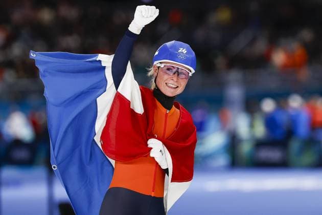 MILAN , 21-02-2026 , Milano Speed skating, Eisschnelllauf Stadium , Olympic Winter games, Winterspiele,Spiele, Summer games 2026 - Speed Skating mass start, final ladies, Picture shows Marijke Groenewoud wins the gold Olympic Winter Games 2026 - Speed Skating mass start  x201787938x Copyright: