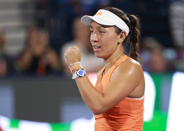 Jessica Pegula jubelt nach dem Sieg, Jubel, Freude, EmotionEndspiel, FinalDubai Duty Free Tennis Championships, Dubai, U.A.E. Copyright: xJuergenxHasenkopfx