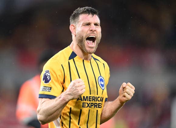 21st February 2026; Gtech Community Stadium, Brentford, London, England; Premier League Football, Brentford versus Brighton and Hove Albion; James Milner of Brighton celebrates winning the match  SimonxWest