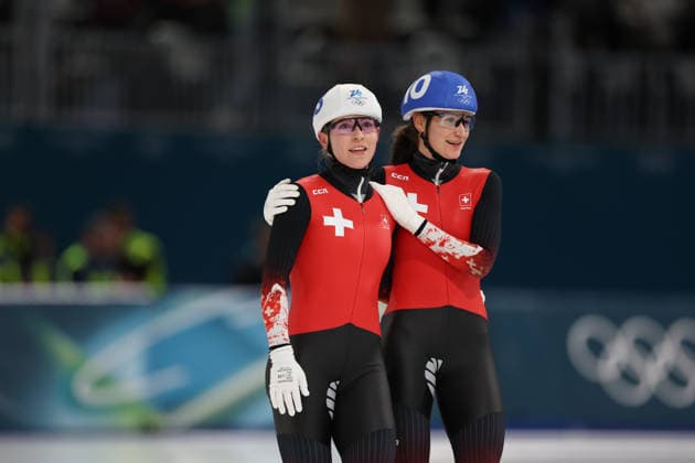 Speed skating, Eisschnelllauf - Milano Cortina 2026 Winter Olympics: Day 15 Kaitlyn McGregor and Ramona Hardi participate in the Women s Mass Start - Speed Skating Men s Mass Start on day fifteen of the Milano Cortina 2026 Winter Olympic Games, Olympische Spiele, Olympia, OS at Milano Speed Skating Stadium in Milan, Italy, on February 21, 2026. Milano Italy  Copyright: xMattiaxMarteganix originalFilename:martegani-serieami260221_np8UU.jpg