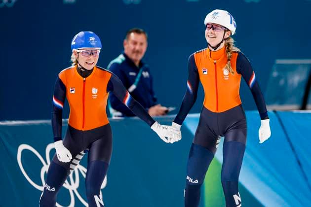 winner Marijke Groenewoud of the Netherlands and Bente Kerkhoff of the Netherlands celebrates after Women s Mass Start Final, Milano Cortina 2026 Winter Olympics: Day 15, Speed skating, Eisschnelllauf - Milano Cortina 2026 Winter Olympics: Day 15, Milano Speed Skating Stadium, February 21, 2026, Milan, Italy.