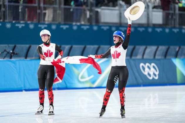 2026 Milano-Cortina Winter Olympics MILAN, ITALY - FEBRUARY 21: Ivanie Blondin of Canada, finished second in the race, celebrates after competing in women s mass start Speed skating, Eisschnelllauf event during the 2026 Milano-Cortina Winter Olympics at Milan Speed Skating Stadium in Milan, Italy on February 21, 2026. Cemal Yurttas Anadolu Milan Italy. Editorial use only. Please get in touch for any other usage.  Copyright: x2026xAnadoluxCemalxYurttaÅüx