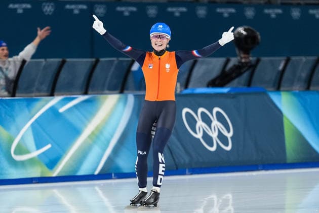 2026 Milano-Cortina Winter Olympics MILAN, ITALY - FEBRUARY 21: Marijke Groenewoud of Netherlands, finished first in the race, celebrates after competing in women s mass start Speed skating, Eisschnelllauf event during the 2026 Milano-Cortina Winter Olympics at Milan Speed Skating Stadium in Milan, Italy on February 21, 2026. Cemal Yurttas Anadolu Milan Italy. Editorial use only. Please get in touch for any other usage.  Copyright: x2026xAnadoluxCemalxYurttaÅüx