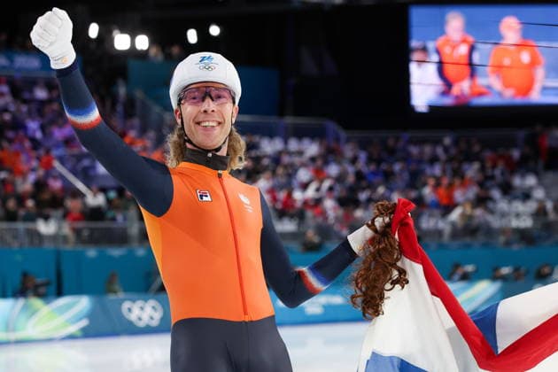 ITALY, MILAN - FEBRUARY 21, 2026: Gold medalist Jorrit Bergsma of the Netherlands celebrates his victory in the men s mass start Speed skating, Eisschnelllauf final race at Milano Speed Skating Stadium during the 2026 Winter Olympic Games, Olympische Spiele, Olympia, OS 2026 Winter Olympics: Speed Skating  - ZUMAt113 20260221_zaa_t113_638 Copyright: xPeterxKovalevx