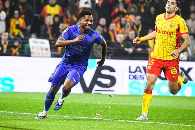 FOOTBALL : RC Lens vs AS Monaco - Ligue 1 - JournÃ e 23 - 21 02 2026 Joie des joueurs de l™AS Monaco aprÃ s le but de Ansu Fati (AS Monaco) LensFrance  Copyright: xBaptistexAutissierx