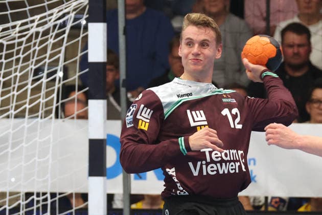 21.02.2026, Deutschland, Göppingen, Handball DAIKIN HBL, FRISCH AUF! Göppingen vs. THW Kiel, Kristian Saeveras (FAG)