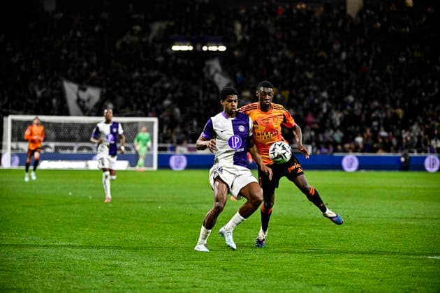 FOOTBALL : Toulouse vs PFC - 23eme Journee de Ligue1 McDonald S - Toulouse - 21 02 2026 Dayann Methalie (tfc) vs Alimami Gory (pfc) Toulouse  Copyright: xThierryxBretonx