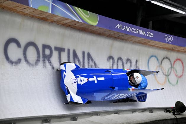 Cortina d Ampezzo, Italy, February 21th 2026. Giada Andreutti and Alessia Gatti of Italy in action during the Bobsleight 2-woman Heat 3 and 4 race of the Olympic Winter games, Winterspiele,Spiele, Summer games 2026 in Cortina d Ampezzo, Italy. (Photo by Igor Kupljenik Sports Press Photo)  Copyright: xIgorxKupljenikx xSPPx Sportspressphoto_SPR95647