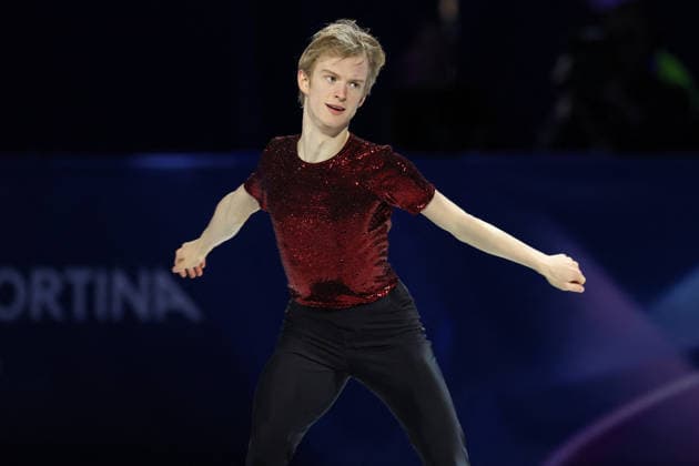 Winter Olympics - Figure skating, Eiskunstlauf Exhibition Gala Daniel Grassl of Team Italy performs during a Figure Skating Exhibition Gala on day fifteen of the Milano Cortina 2026 Winter Olympic Games, Olympische Spiele, Olympia, OS at Milano Ice Skating Arena on February 21, 2026 in Milan, Italy. Photo by Alexis Jumeau ABACAPRESS.COM Milan Italy  Copyright: xJumeauxAlexis ABACAx