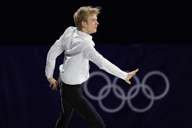Winter Olympics - Figure skating, Eiskunstlauf Exhibition Gala Daniel Grassl of Team Italy performs during a Figure Skating Exhibition Gala on day fifteen of the Milano Cortina 2026 Winter Olympic Games, Olympische Spiele, Olympia, OS at Milano Ice Skating Arena on February 21, 2026 in Milan, Italy. Photo by Alexis Jumeau ABACAPRESS.COM Milan Italy  Copyright: xJumeauxAlexis ABACAx