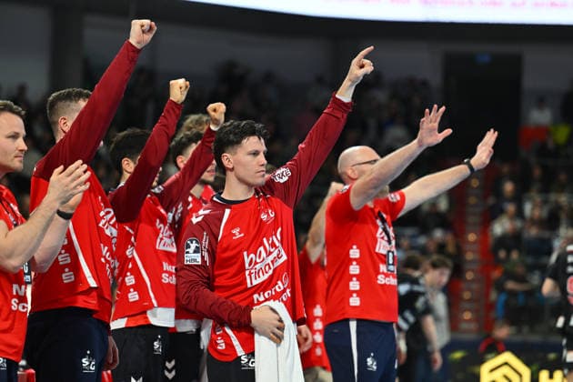 21.02.20265 - Handball - 1. Bundesliga DAIKIN HBL - Saison 2025 2026 - 22. Spieltag: HC Erlangen Metropolregion Nürnberg HCE - SG Flensburg Handewitt - - xwoxzix - Jubel Freude Flensburg