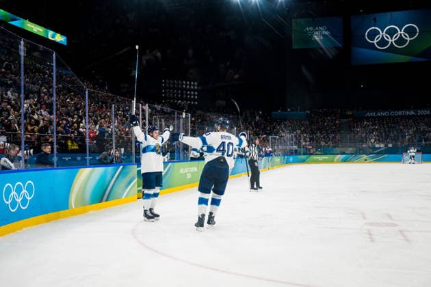 260221 Erik Haula and Joel Armia of Finland celebrate scoring 0-2 in the men s Ice hockey, Eishockey bronze medal game between Slovakia and Finland during day 15 of the 2026 Winter Olympics on February 21, 2026 in Milan. Photo: Emma Wallskog BILDBYRAN kod EW JM0801 bbeng ishockey ice hockey Olympic Games, Olympische Spiele, Olympia, OS olympics winter olympics os ol olympiska spel vinter-os olympiske leker milano cortina 2026 milan cortina 2026 milano cortina 2026 olympic games milano cortina 2026 winter olympic games milano cortina-os milano cortina-ol vinter-ol bronsmatch bronze medal game finland slovakien slovakia jubel *** 260221 Erik Haula and Joel Armia of Finland celebrate scoring 0 2 in the men s ice hockey bronze medal game between Slovakia and Finland during day 15 of the 2026 Winter Olympics on February 21, 2026 in Milan Photo Emma Wallskog BILDBYRAN kod EW JM0801 bbeng ishockey ice hockey olympic games olympics winter olympics os ol olympiska spel vinter os olympiske leker milano cortina 2026 milan cortina 2026 milano cortina 2026 olympic games milano cortina 2026 winter olympic games milano cortina os milano cortina ol vinter ol bronsmatch bronze medal game finland slovakien slovakia jubel  Copyright: EMMAxWALLSKOG BB260221EW075