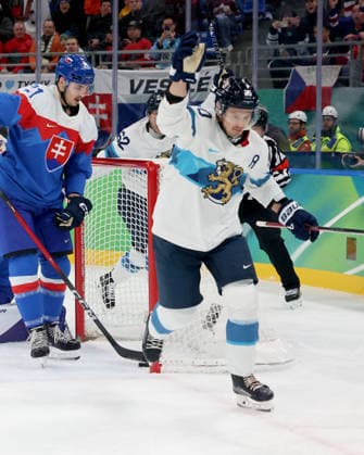 February 21, 2026, Milan, Lombardy, Italy: Sebastian Aho (20) of Team Finland scores a goal against Team Slovakia in the men s Ice hockey, Eishockey bronze medal game during the Milano Cortina 2026 Olympic Winter games, Winterspiele,Spiele, Summer games at Milano Santagiulia Ice Hockey Arena. Milan Italy - ZUMAm117 20260221_oly_m117_008 Copyright: xDavidxMcIntyrex