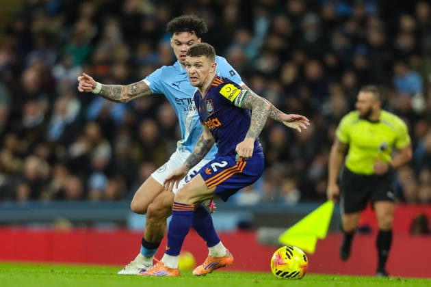 Manchester City v Newcastle United, Premier League Nico O Reilly Of Manchester City battles with Kieran Trippier Of Newcastle United during the Manchester City v Newcastle United Premier League match at the Etihad Stadium, Manchester, England on 21 February 2026 Credit: Lee Keuneke Every Second Media Editorial use only. All images are copyright Every Second Media Limited. No images may be reproduced without prior permission. All rights reserved. Premier League and Football League images are subject to licensing agreements with Football DataCo Limited. see https: www.football-dataco.com Copyright: xIMAGO EveryxSecondxMediax ESM-1811-0034 LeexKeunekex xEveryxSecondxMediax