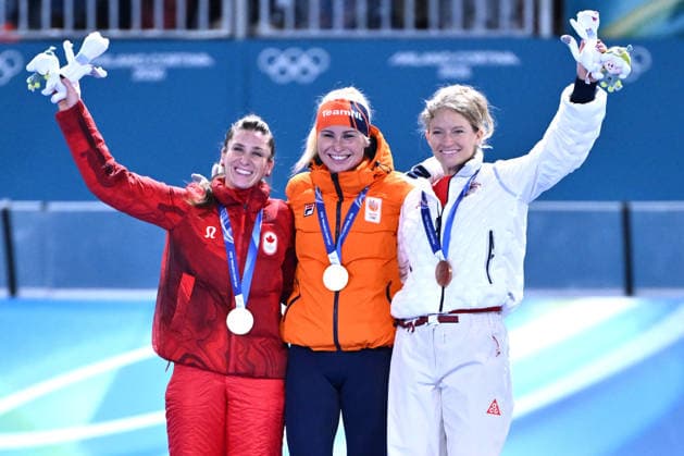 Rg Milano 21 02 2026 - Olimpiadi Milano Cortina 2026 Speed skating, Eisschnelllauf Women™s Mass Start foto Image nella foto: Marijke Groenewoud-Mia Manganello- Ivanie Blondin 