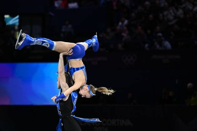 Anastasiia Metelkina Luka Berulava (GEO) during FSK Exhibition Gala, Skating race in Milano, Italy, February 21 2026  Copyright: xFilippoxTomasi IPAxSportx xipa-agency.netx xx IPA_71843927 IPA_Agency_IPA71843927