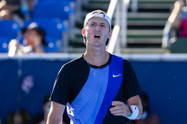 2026 Delray Beach Open - Semifinals - Sebastian Korda Of USA Def. Flavio Cobolli Of Italy Sebastian Korda of the USA reacts against Flavio Cobolli of Italy during their Men s Singles Semifinal match of the Delray Beach Open at the Delray Tennis Center in Delray Beach, Florida, on February 21, 2026. Delray Beach FL United States  Copyright: xMauricioxPaizx originalFilename:paiz-2026delr260221_npASI.jpg