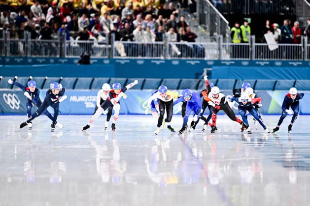 Speed skating, Eisschnelllauf Men s Mass Start, Speed Skating, at the Olympic Winter games, Winterspiele,Spiele, Summer games Milano Cortina 2026, at Milano Speed Skating Stadium, on February 21, 2026 in Milan, Italy. Noxthirdxpartyxsales  aflo_320799917