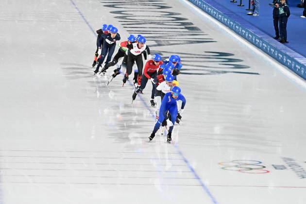 general view, Speed skating, Eisschnelllauf Men Mass Start at the Milano Speed Skating Stadium during the Milano Cortina 2026 Olympic Winter games, Winterspiele,Spiele, Summer games 21 February 2026, Milan, Italy. Noxthirdxpartyxsales  aflo_320800077