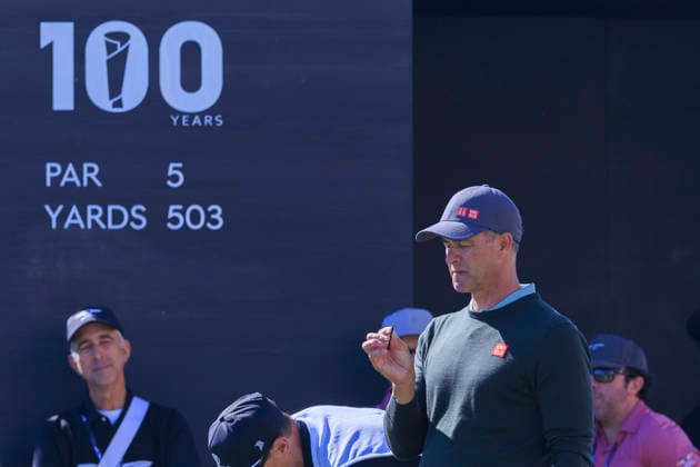 February 21, 2026, Pacific Palisades, California, USA: Adam Scott at the 1st tee during Round 3 of the 2026 Genesis Invitational Golf Tournament on Saturday February 21, 2026 at the Riviera Country Club in Pacific Palisades, California. ARIANA RUIZ PI The 2026 Genesis Invitational - Round 3  - ZUMAp124 20260221_zaa_p124_009 Copyright: xArianaxRuizx