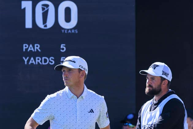 February 21, 2026, Pacific Palisades, California, USA: Jacob Bridgeman during Round 3 of the 2026 Genesis Invitational Golf Tournament on Saturday February 21, 2026 at the Riviera Country Club in Pacific Palisades, California. ARIANA RUIZ PI The 2026 Genesis Invitational - Round 3  - ZUMAp124 20260221_zaa_p124_012 Copyright: xArianaxRuizx
