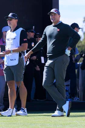 February 21, 2026, Pacific Palisades, California, USA: Adam Scott at the 1st tee during Round 3 of the 2026 Genesis Invitational Golf Tournament on Saturday February 21, 2026 at the Riviera Country Club in Pacific Palisades, California. ARIANA RUIZ PI Pacific Palisades USA - ZUMAp124 20260221_zaa_p124_003 Copyright: xArianaxRuizx