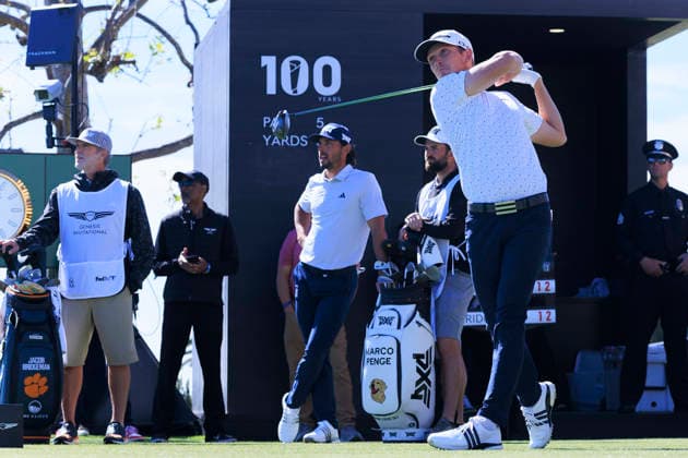 February 21, 2026, Pacific Palisades, California, USA: Jacob Bridgeman during Round 3 of the 2026 Genesis Invitational Golf Tournament on Saturday February 21, 2026 at the Riviera Country Club in Pacific Palisades, California. ARIANA RUIZ PI Pacific Palisades USA - ZUMAp124 20260221_zaa_p124_014 Copyright: xArianaxRuizx