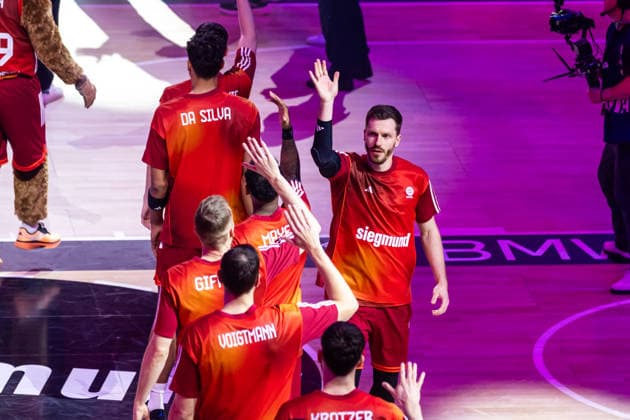 GER, BMW Top Four, Basketball BBL Pokal, Halbfinale, FC Bayern München Basketball - BMA365 Bamberg Baskets. 21.02.2026, SAP Garden, München, GER, BMW Top Four, Basketball BBL Pokal, Halbfinale, FC Bayern München Basketball - BMA365 Bamberg Baskets. Andreas Obst (FC Bayern München Basketball 13) Foto Alexander Trienitz München SAP Garden Bayern Deutschland