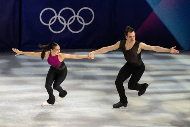 21st February 2026; Milan, Lombardy, Italy, 2026 Winter Olympic Games, Olympische Spiele, Olympia, OS Day Sixteen; Figure skating, Eiskunstlauf exhibition gala; Maria Pavlova (HUN), Alexiei Sviatchenko (HUN)  FotoxOlimpik Content restricted for UK based newspaper