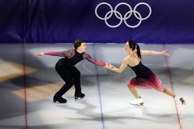 ITALY, MILAN - FEBRUARY 21, 2026: Ice dancers Charlene Guignard and Marco Fabbri of Italy perform during the Figure skating, Eiskunstlauf exhibition gala at the 2026 Winter Olympic Games, Olympische Spiele, Olympia, OS at Milano Ice Skating Arena 2026 Winter Olympics: Figure Skating  - ZUMAt113 20260221_zaa_t113_994 Copyright: xPeterxKovalevx