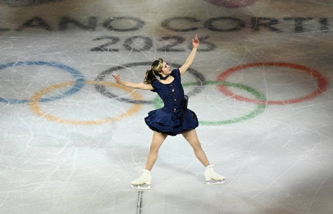(260222) -- MILAN, Feb. 22, 2026 -- Alysa Liu of the United States performs during the gala exhibition of Figure skating, Eiskunstlauf at the Milan-Cortina 2026 Olympic Winter games, Winterspiele,Spiele, Summer games in Milan, Italy, Feb. 21, 2026. ) (MICO2026)ITALY-MILAN-OLYMPIC WINTER GAMES-FIGURE SKATING-GALA ChengxMin 