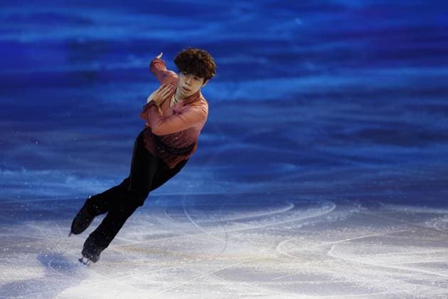 Milan Cortina Olympics: Figure skating, Eiskunstlauf Shun Sato of Japan performs in the figure skating exhibition gala at the Milan Cortina Olympics on Feb. 21, 2026, at Milano Ice Skating Arena in Milan.  A14AA0005313642P