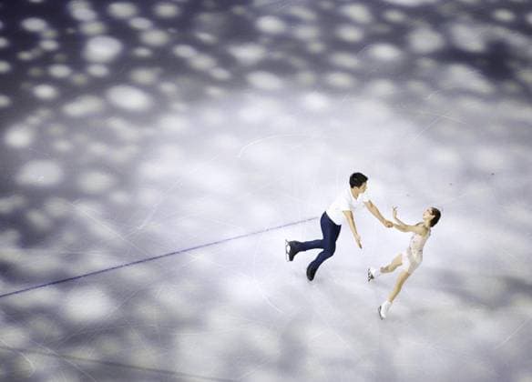 Milan Cortina Olympics: Figure skating, Eiskunstlauf Japanese figure skating pair Riku Miura (R) and Ryuichi Kihara perform in the exhibition gala at the Milan Cortina Olympics on Feb. 21, 2026, at Milano Ice Skating Arena in Milan.  A14AA0005313716P