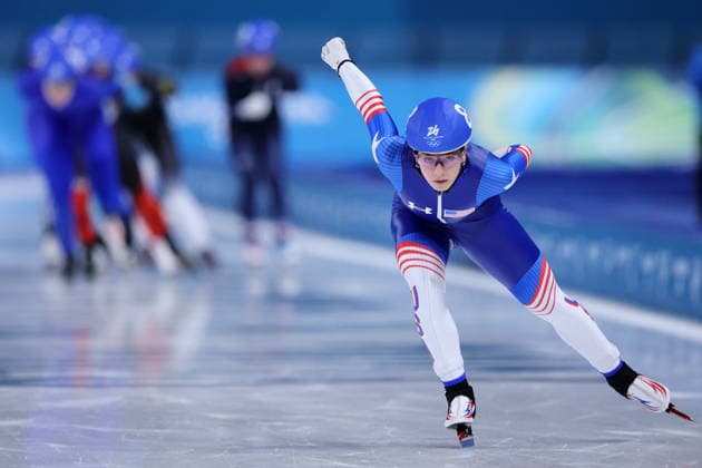Greta Myers (USA), FEBRUARY 21, 2026 - Speed skating, Eisschnelllauf : Women s Mass Start Semi-final during the Milano Cortina 2026 Olympic Winter games, Winterspiele,Spiele, Summer games at Milano Speed Skating Stadium in Milan, Italy. Noxthirdxpartyxsales  aflo_320831587