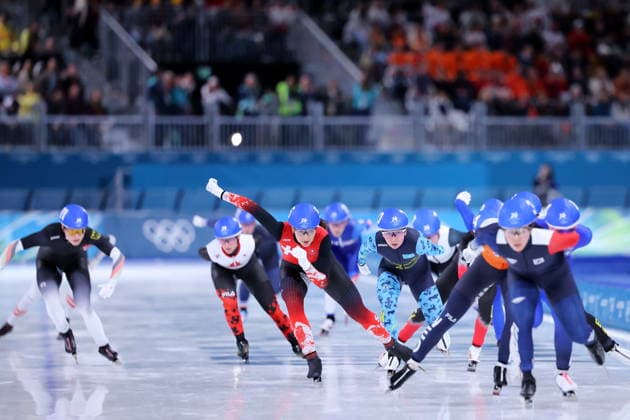 General view, FEBRUARY 21, 2026 - Speed skating, Eisschnelllauf : Women s Mass Start Semi-final during the Milano Cortina 2026 Olympic Winter games, Winterspiele,Spiele, Summer games at Milano Speed Skating Stadium in Milan, Italy. Noxthirdxpartyxsales  aflo_320831617