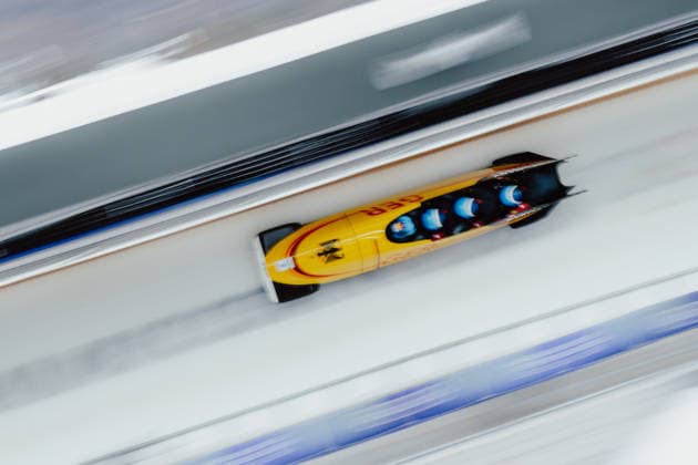 OLYMPICS - Winter Olympic Games, Olympische Spiele, Olympia, OS Milano Cortina 2026 CORTINA D AMPEZZO,ITALY,22.FEB.26 - OLYMPICS, BOBSLEIGH - Winter Olympic Games Milano Cortina 2026, 4-man, heat 3 and 4. Image shows Francesco Friedrich (GER), Matthias Sommer (GER), Alexander Schuller (GER) and Felix Straub (GER).  GEPAxpictures AlexanderxSolc